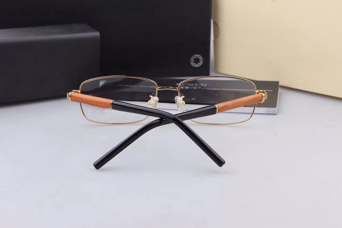 MONT Brand Vintage Wood Legs Optical Eyewear Frame Business Lightweight Myopia Prescription Glasses Frames MB448