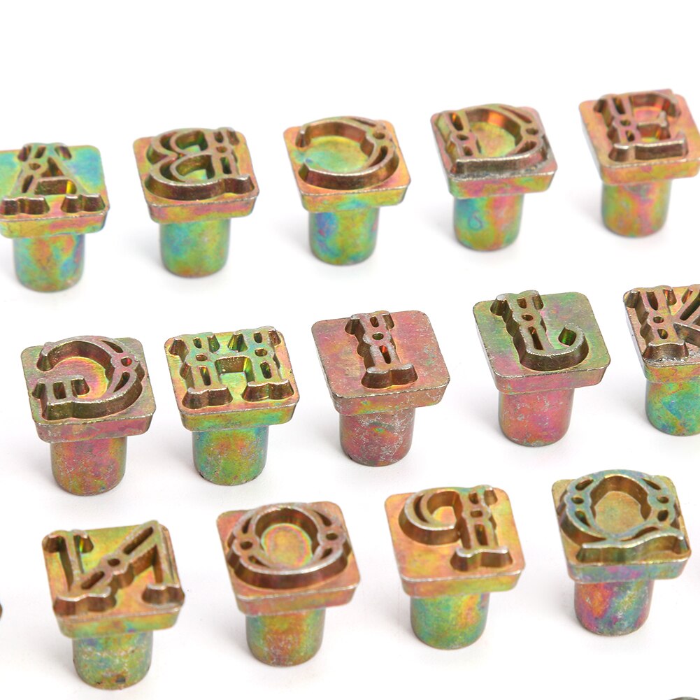 26 stk alfabetet unik mærkning symbol sæt engelske bogstaver læder stansemærker zink legering sæt værktøjer håndværk til mental stempling