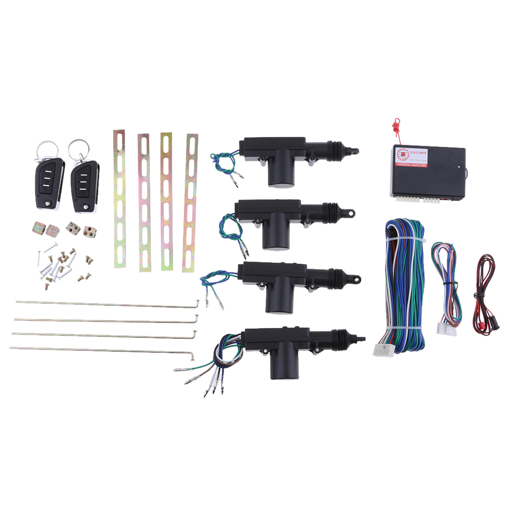 Keyless Entry System With Two 4-Button Remotes & 4 Door Lock Actuators - Central Locking System