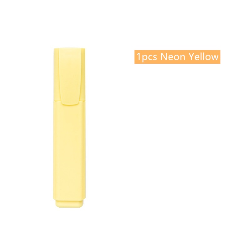 Rotulador subrayador de Color neón puro, marcador de Color Macaron para Color fluorescente, rotuladores y resaltado para dibujo, papelería para oficina y Escuela A6020: 1pcs Yellow