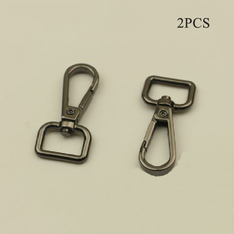 5cm 2PCS Metal Hook Clips Buckles Detachable Snap Hook Bag Strap Belt Webbing Pet Leash Hooks DIY Replacement Bag Accessories: Black