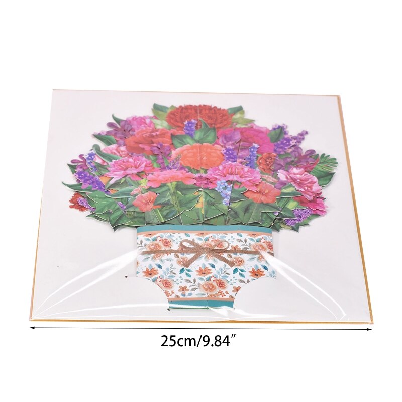 3d pop up mães dia cartões flores floral buquê cartão de saudação para mãe esposa aniversário simpatia obter bem