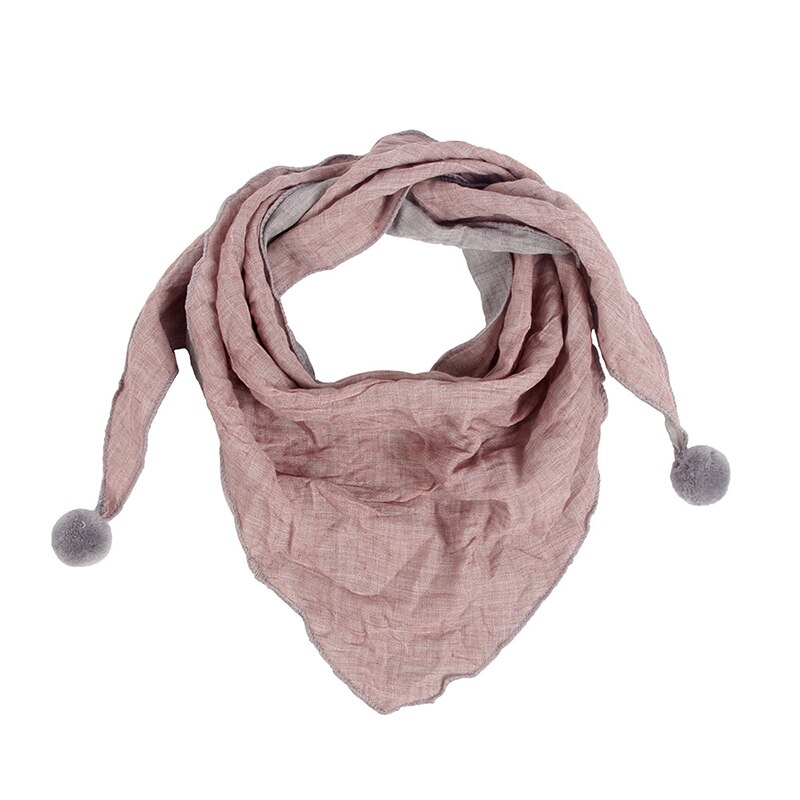 Bufandas triangulares de Color puro para niños, Baberos cálidos para el cuello, chal, cuello suave cálido: dark pink