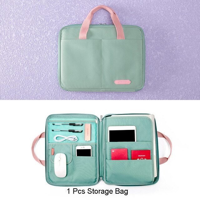 Multi-functional A4 Document Bags Filing Pouch Portable Waterproof Oxford Cloth Organized Tote For Notebooks Pens Computer Stuff: D Green