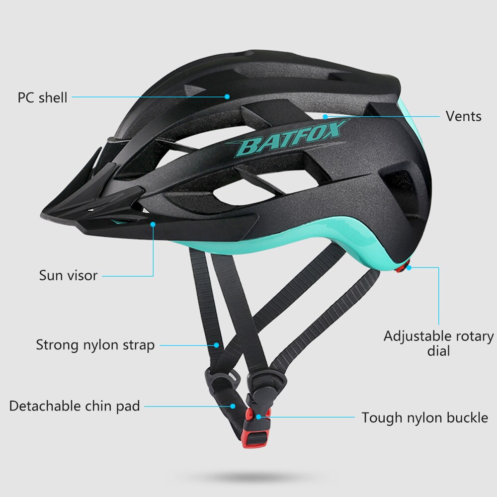 Fietshelm Lichtgewicht Verstelbare Helm Mountain Racefiets Helm Met Afneembare Zonneklep Quick-Release Unisex