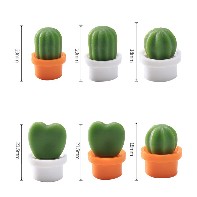 24 Stks/set Leuke Magneten Cactus Koelkast Bericht Sticker Magn Post Knop Plant Mode Vetplant Mini