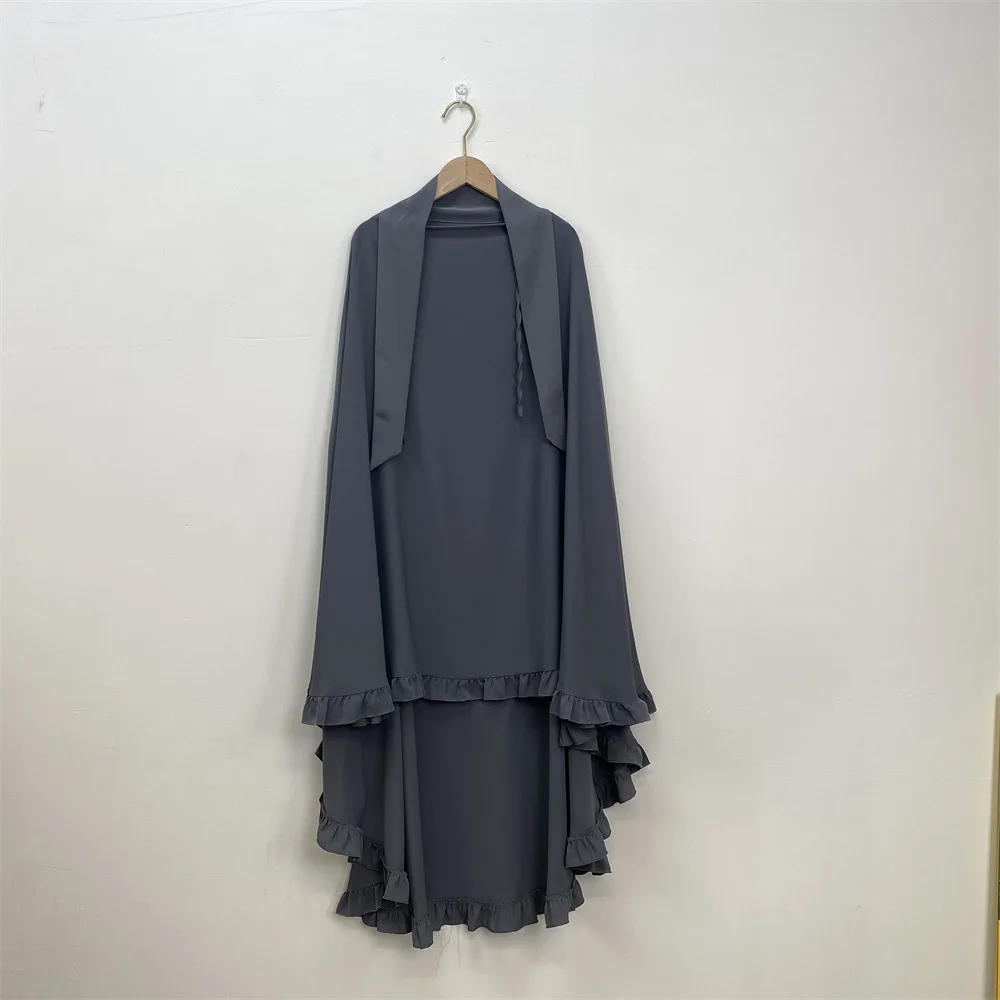 Gebetskleidungsstück Abaya Lange Khimar Muslimische Frauen Schleier Hijab Eid Ramadan Burka Kopftuch Islam Arabische Niqab Kleidung Kopfschmuck Turban: Cyan