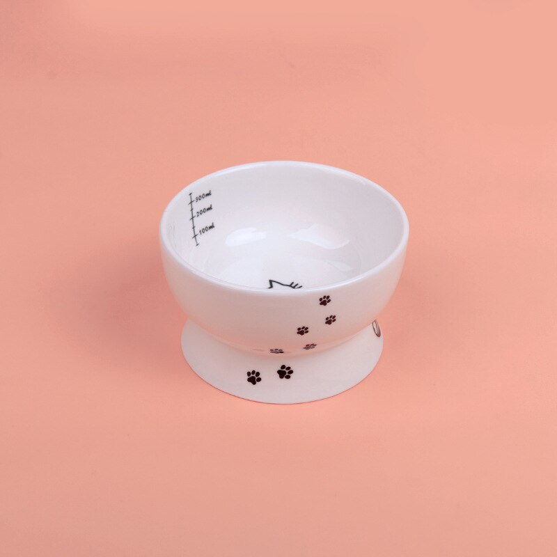 1PC bol pour animaux de compagnie mignon dessin animé mangeoire pour animal domestique haut-pied bouche unique antidérapant en céramique chien chat nourriture bols animaux de compagnie boire alimentation conteneur: 4