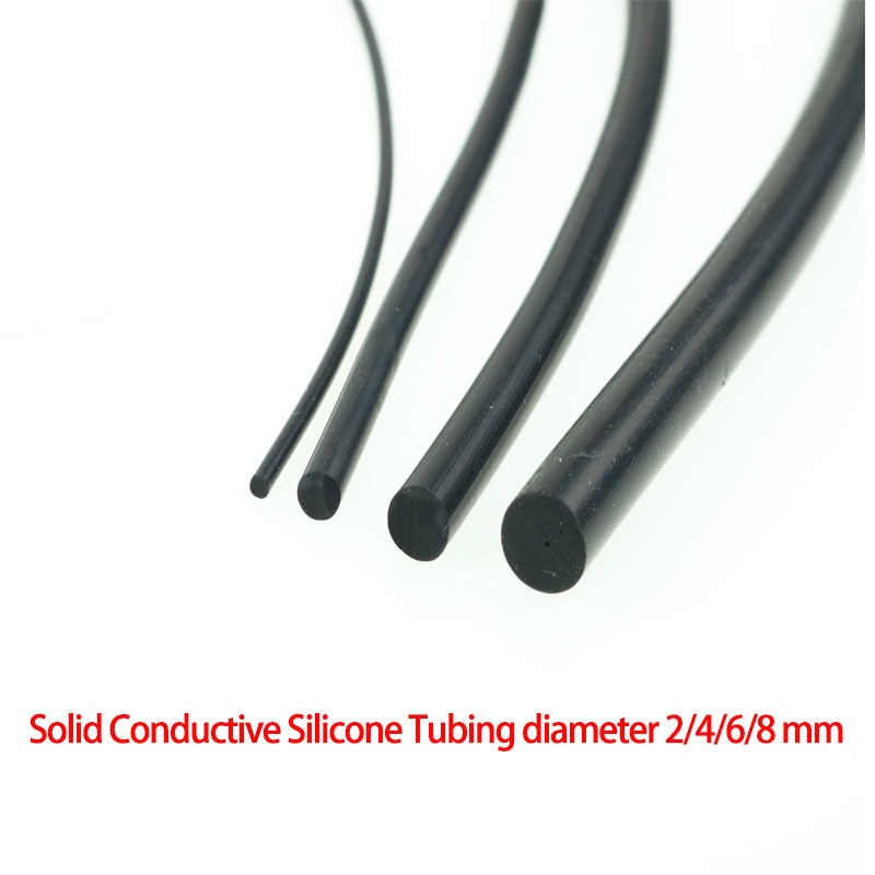 Solid ledende silikonegummisnor tiere / estim / e-stim maskine 2/4/6/8 mm od