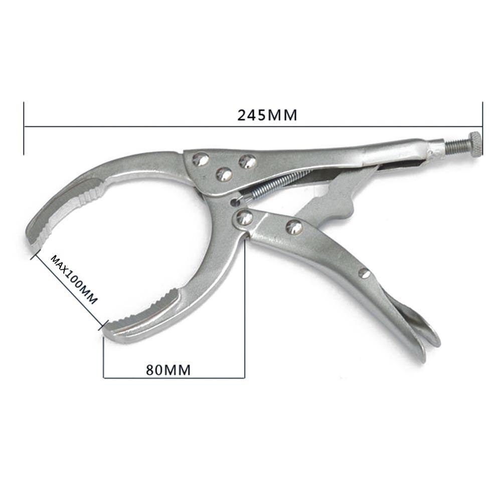 1Pc Legering Staal Oliefilter Tangen Remover Wrench Tool Vice Locking Grip Vise Grote Nikkel Plating Auto Onderhoud Moersleutel