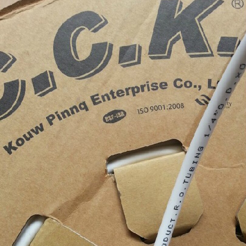 C.C.K. Tubería de polietileno de 1/4 &quot;para sistema de filtro de agua de ósmosis inversa