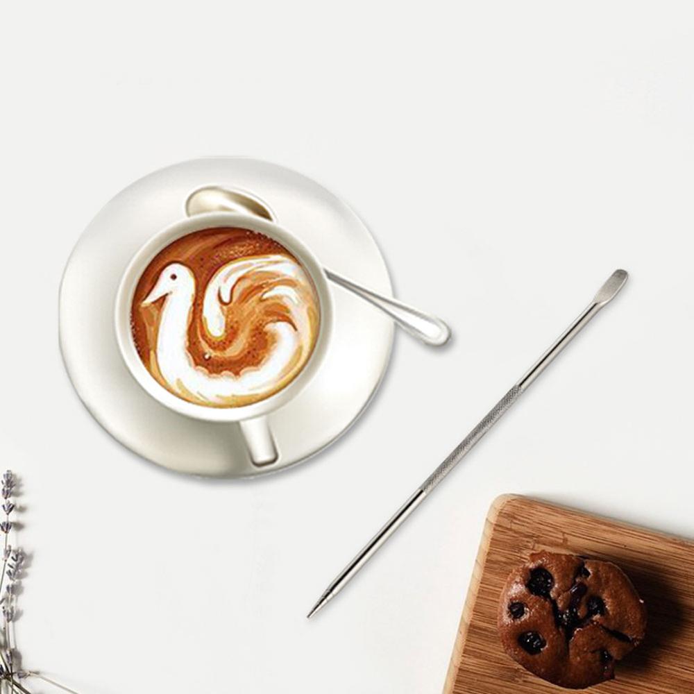 1 stk barista cappuccino espresso kaffe dekoration latte art pen tamper nål fancy kaffe mixer værktøj