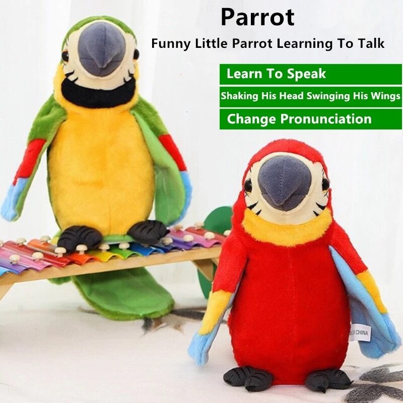 Robot électronique, jouet en peluche électrique pour enfant, Simulation élevée, perroquet, apprendre à parler, chant