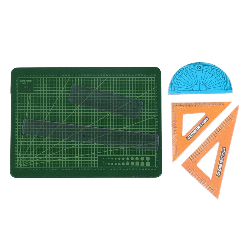 6 Stks/set 1:12 Schaal Poppenhuis Miniatuur Snijden Mat Schaar Ruler Accessoires