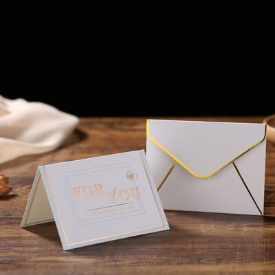 1pc greeting card simple blank blessing greeting card thanksgiving message birthday card engagement wedding: for you