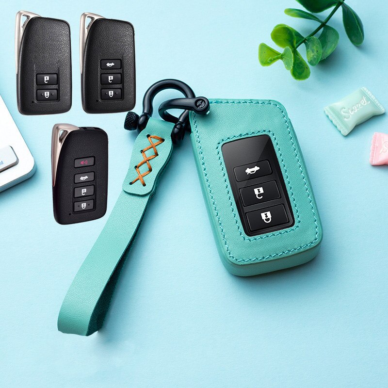 Leather Car Key Case Cover fob for Lexus RX350 NX300 Es300h Rx450h GS300 GX470 IS250 ES350 LX570 GX460 Nx300h Is300h: Green