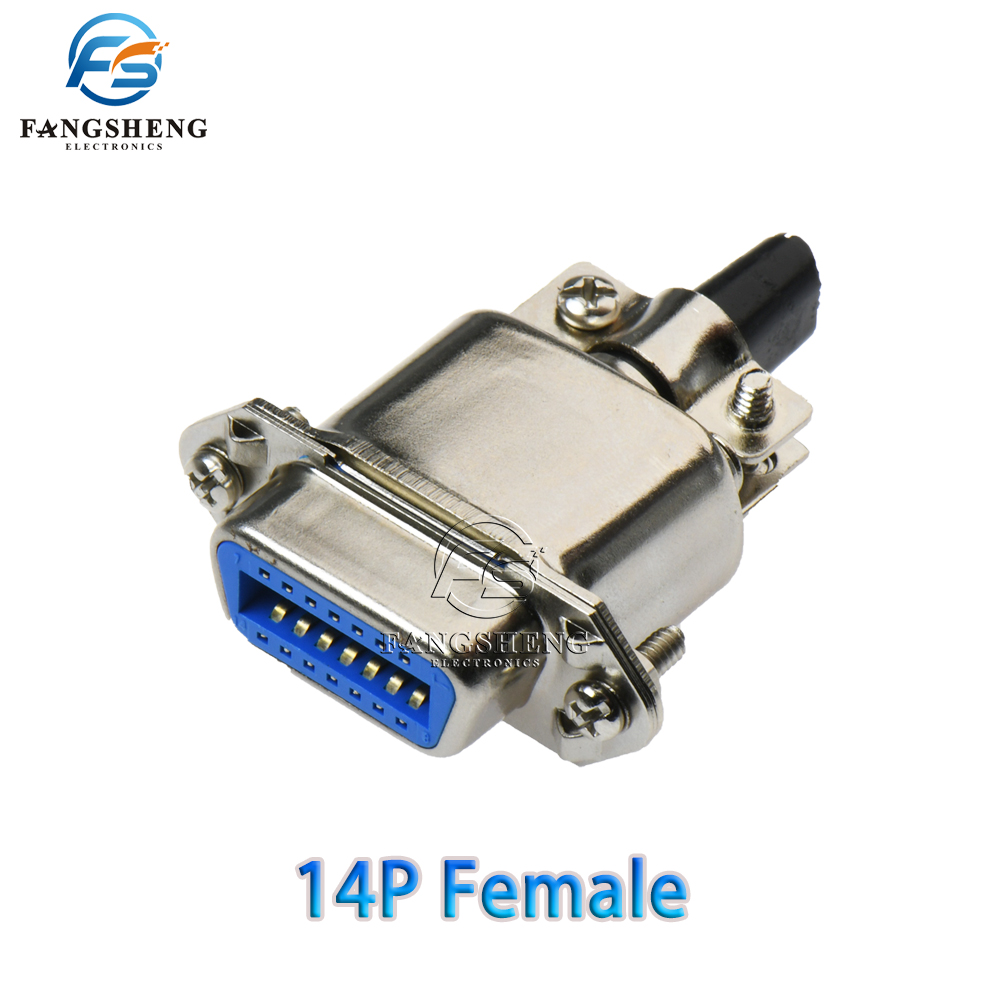 1/5 stk. 57- serie centronics-stik, hun-stik,  cn14p/24p/36p/50p båndcomputerprinterkabelmonteringsadaptere med mentalt dæksel: Militærgrøn / Under 5 stk
