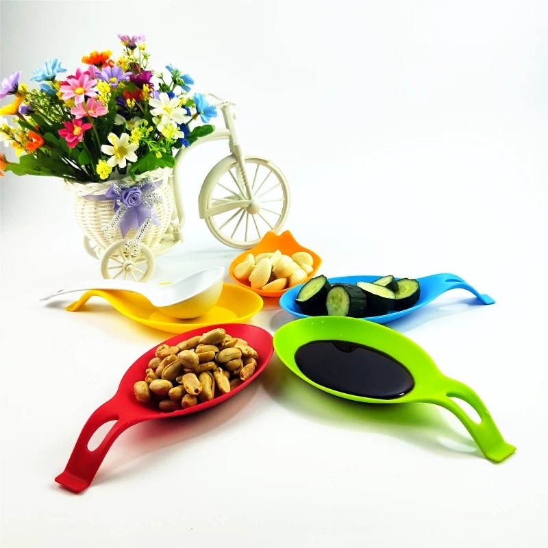 Multipurpose Silicone Spoon Rest Pad Food Grade Heat Resistant Silica Gel Spoon Put Mat Device Kitchen Utensils Dishes 50%