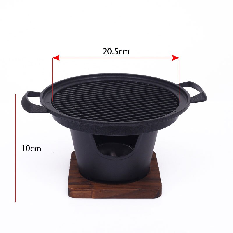 Mini BBQ Grill Household Smokeless Barbecue Grill Home Garden Outdoor BBQ Oven Plate Roasting Cooker Meat Tools Alcohol Stove