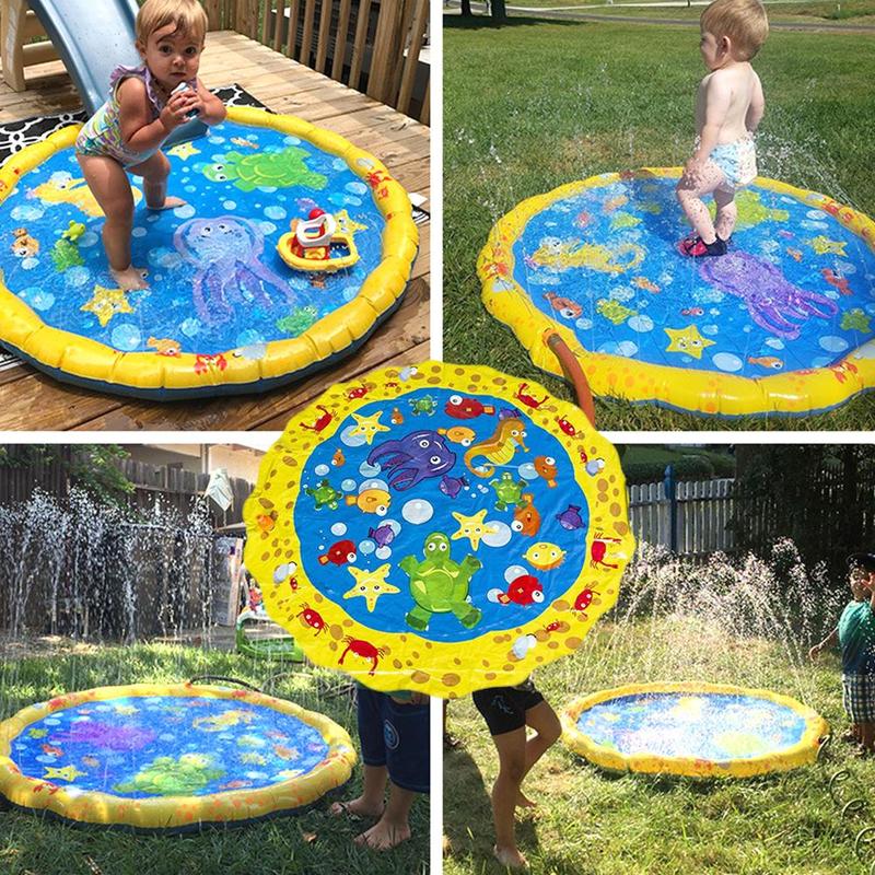 Kinder Spielen Strand Spielzeug Sommer kinder Outdoor Wasser Spray Matte Rasen Strand Spiel Sprinkler Kissen Durchmesser 100cm