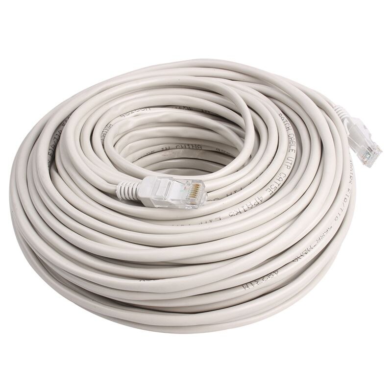 RJ45 Ethernet Cat5 Network Cable LAN Patch Lead 20m Gray White