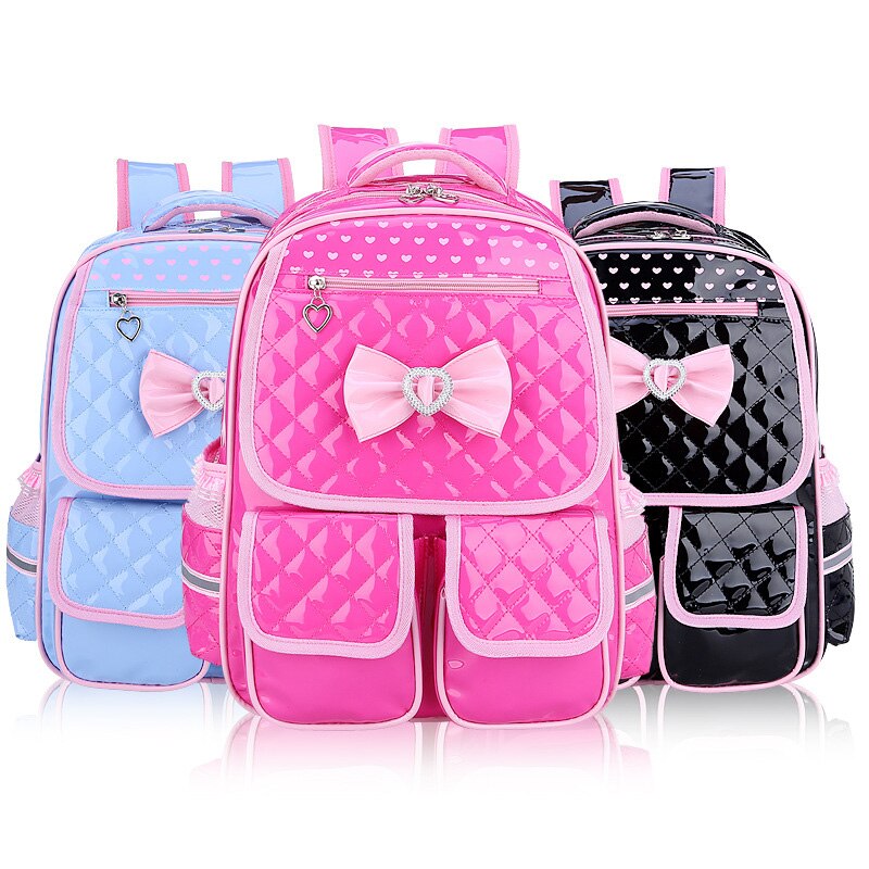Leuke Rugzak Schooltas Voor Meisjes Pu Waterdichte Schooltassen Voor Meisjes 1-3-6 Grade Orthopedische Schooltas voor Meisjes