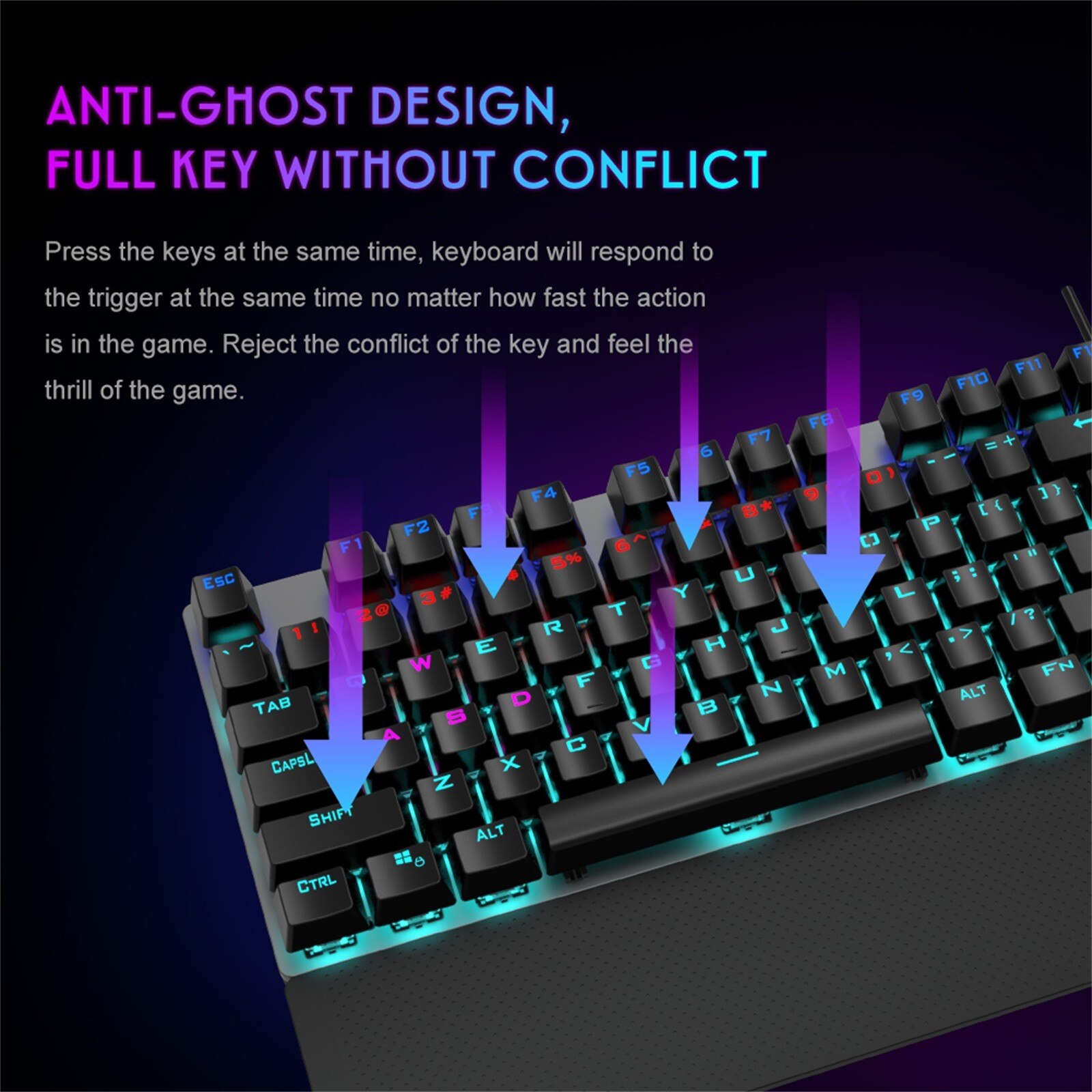 Aula F2088 Russian Punk Keycap Blue/brown Switch Mechanical Gaming Keyboard Keyboards Computer Accessories