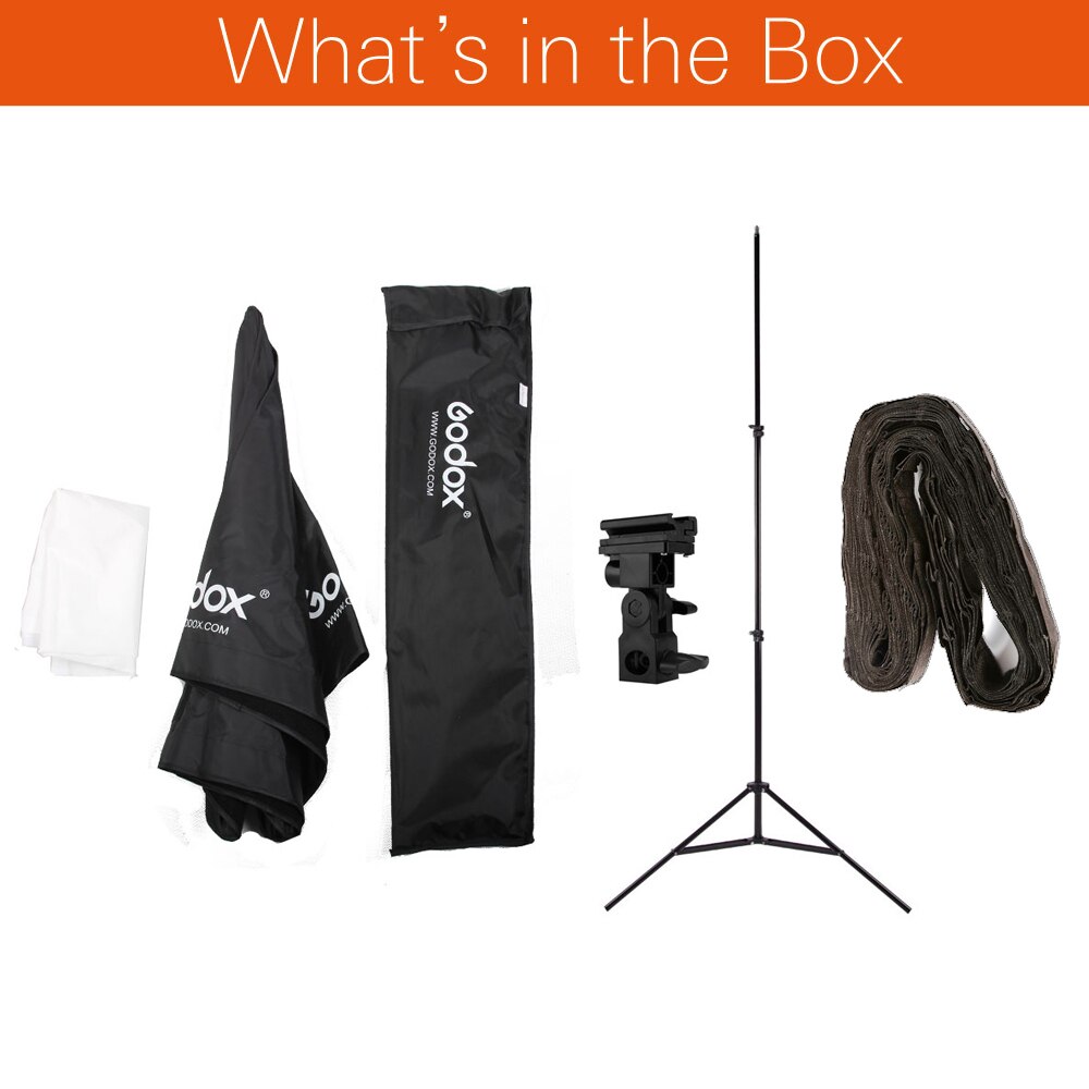 Godox 60*90cm 24" * 35" Honeycomb Grid Rectangle Umbrella Softbox Light Stand Shoe Holder Bracket Kit for Speedlite Flash