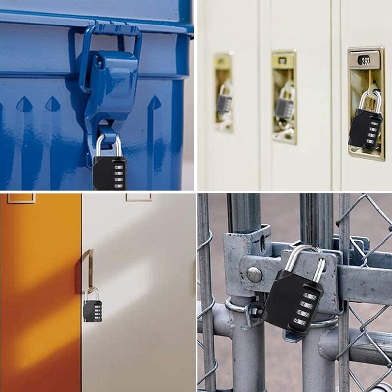 3 PCS Combination Padlock cut resistance Lock Waterproof 4-Digit Combination Lock for Door School, Gym, Outdoor Shed Locker