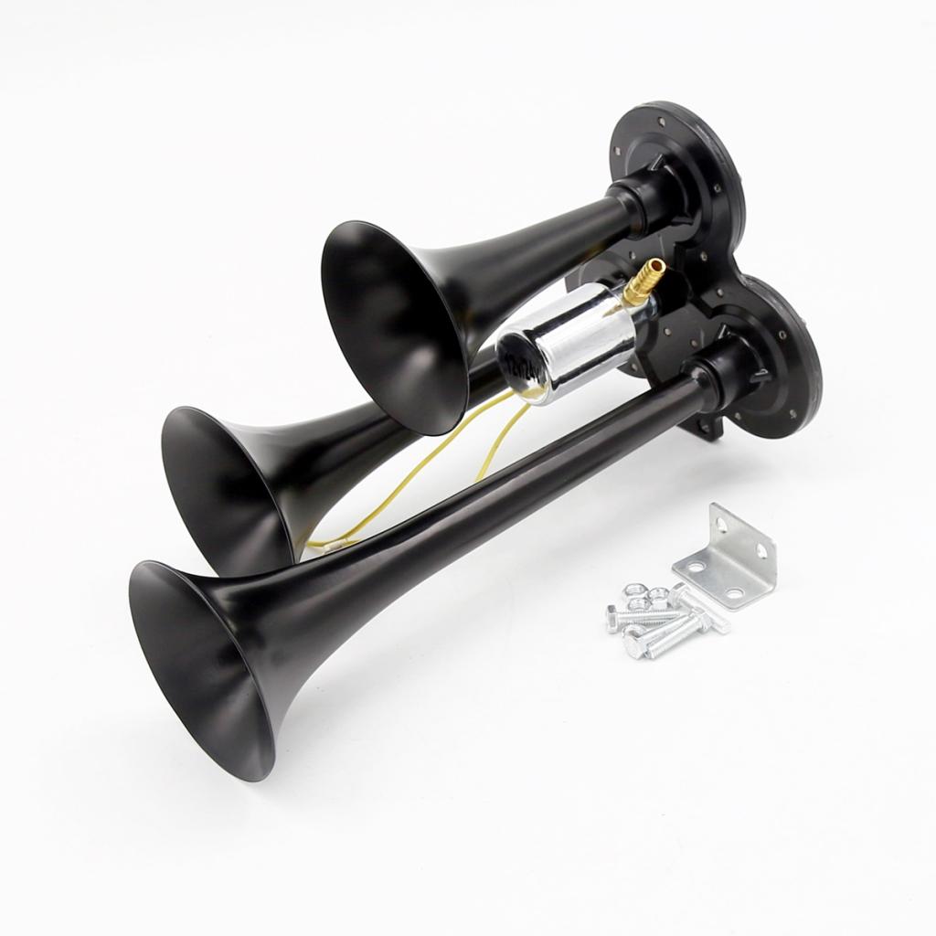 Car RV Horn Loud 150dB Triple Trumpet Train Air Horn with Electric Solenoid