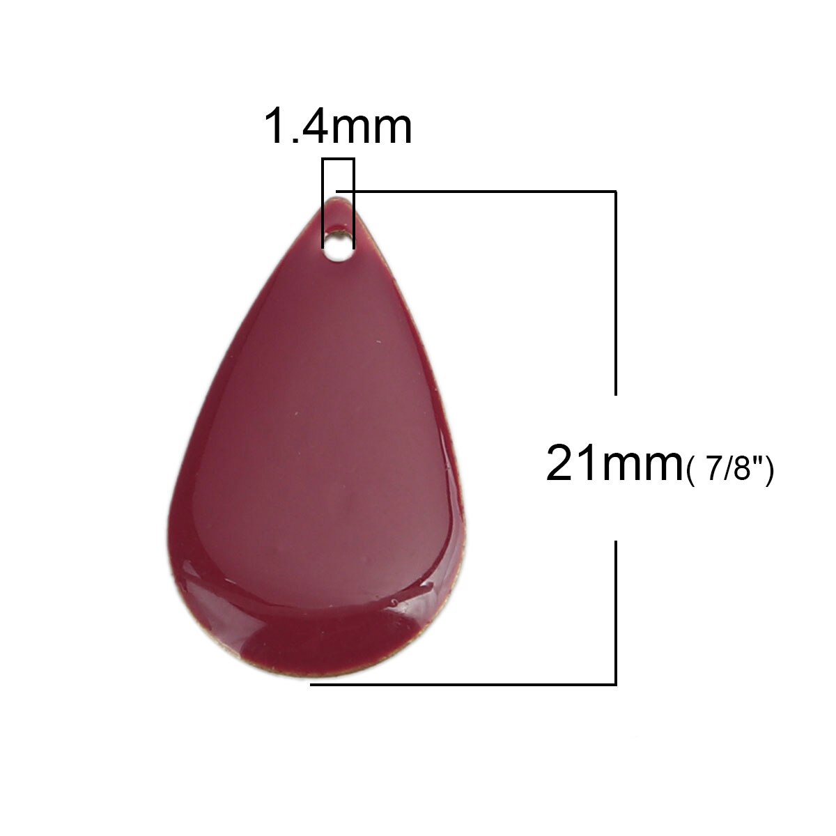 Wasser Tropfen Emaille Anhänger Kupfer Emailliert Doppelseitige Pailletten Reize Unbeschichtet 21*13mm( 4/8 &quot;) für DIY Ohrring Zeug, 10 Stck