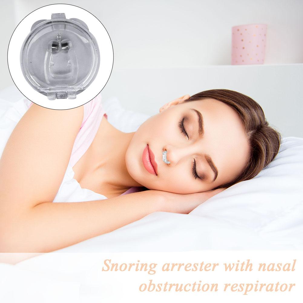 4 stk. silikone magnetisk anti snorken stop snorken næse klip søvnbakke sovehjælp vejrtrækning apnø vagt nat enhed med etui