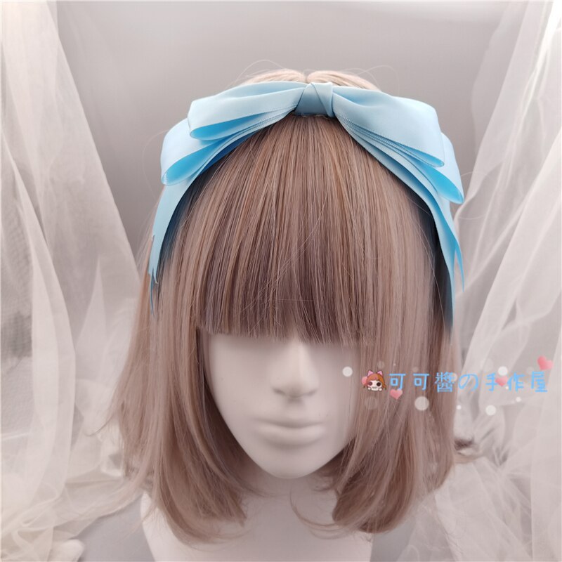 Lolita, diademas con lazo KC estilo japonés, dulces accesorios para el cabello de corazón para niñas, diadema Harajuku, tocado