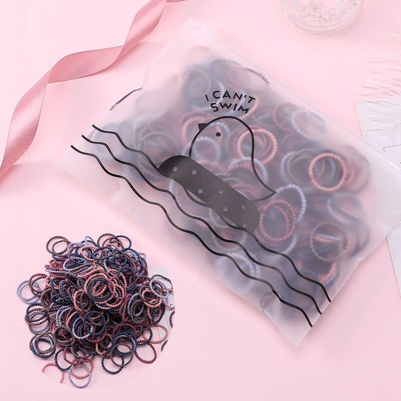 50 teile/satz Tasche Verpackung Mädchen Nette Bunte Grundlegende Elastische Haar Bands Pferdeschwanz Halfter Gummiband Stirnband Haar Zubehör: 10