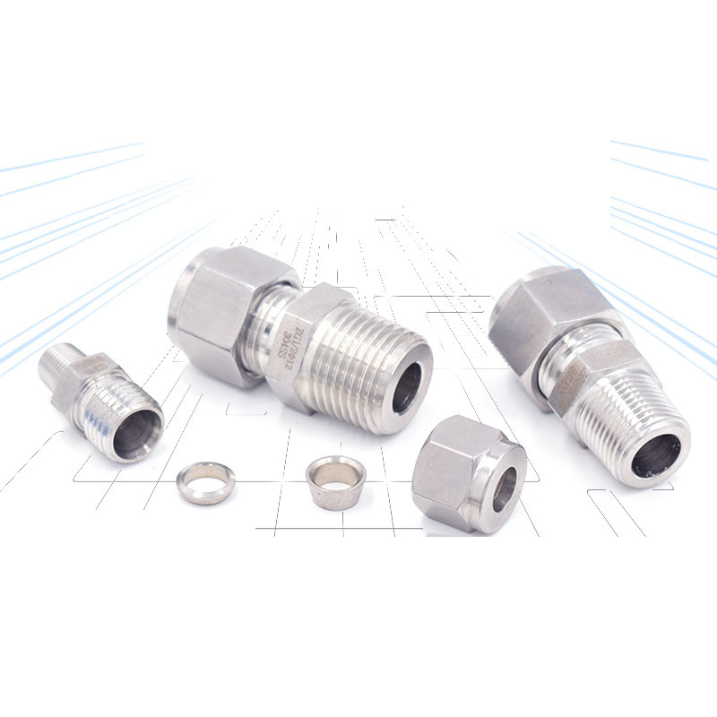 1X Compression Fitting Ferrule Stainless Steel Terminal 1/8 Thread Pipe Joint 6/8/10/12MM ZG/G/NP TMale Straight Adapter Connect