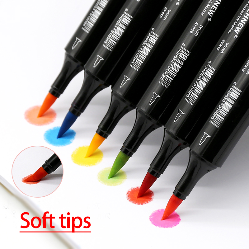 TOUCHNEW 80 Colors Soft Brush Markers Pen Dual tips Alcohol Based Markers set for Manga Drawing Animation Art Supplies