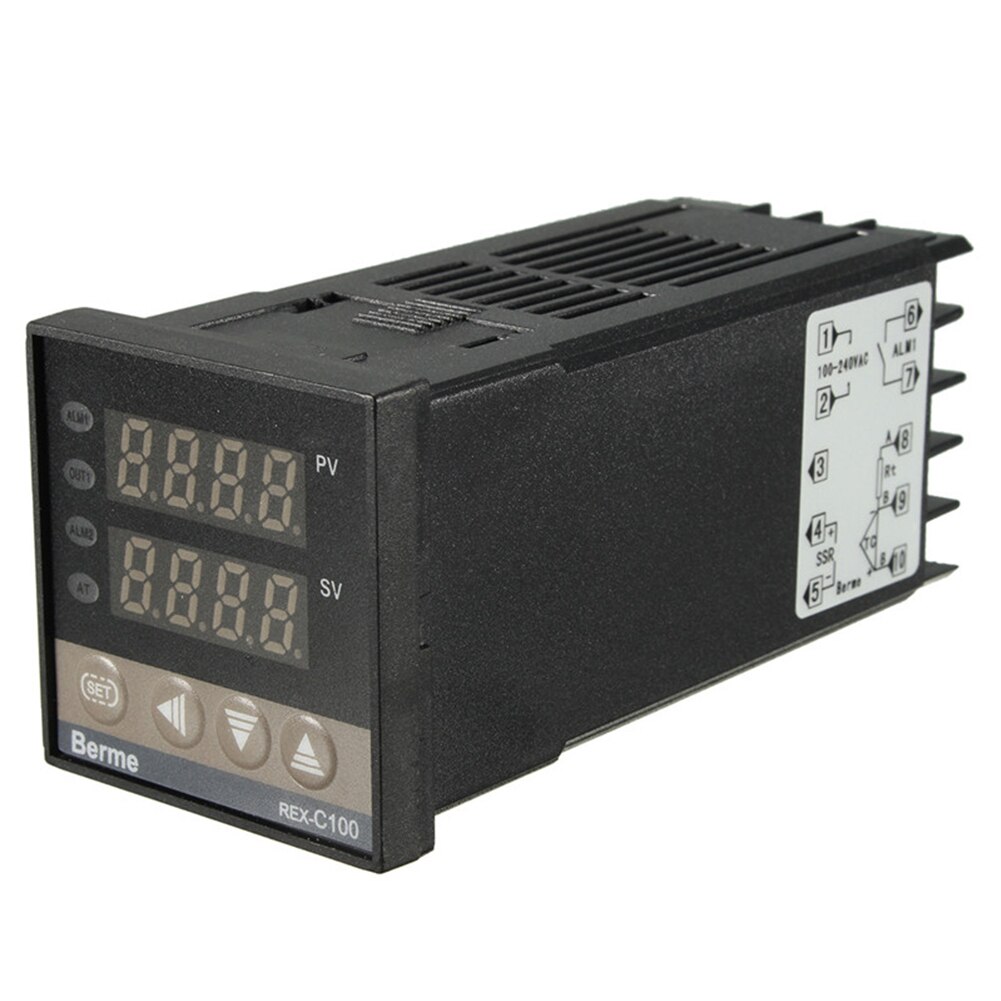Digital 220V PID REX-C100 Temperature Controller + max.40A SSR + K Thermocouple, PID Controller Set + Heat Sink