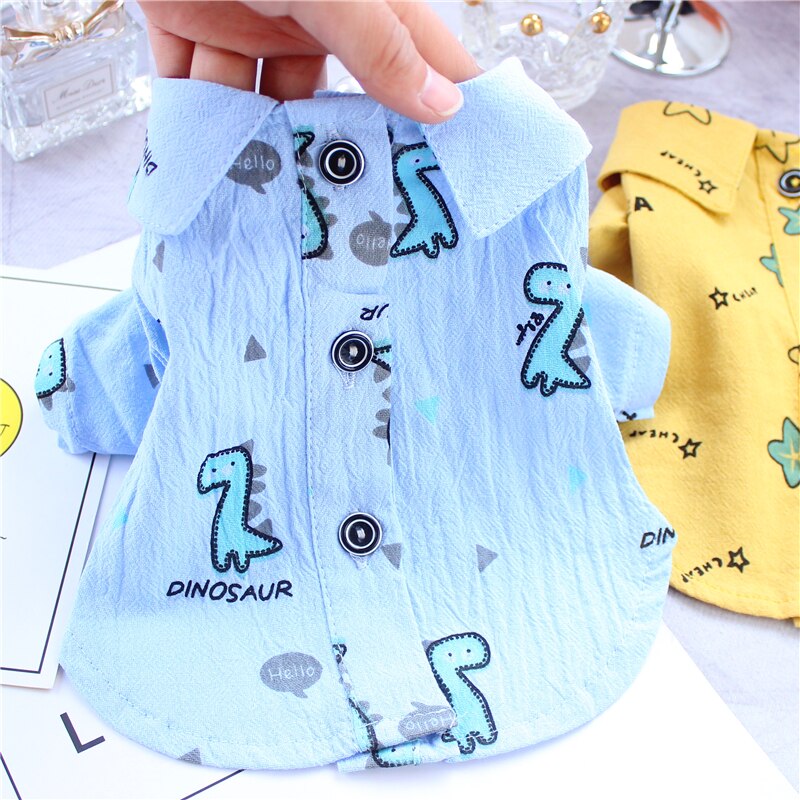 Katoen Beer Print Hond Shirt Voor Pet Geel Wit Katoen Bichon Chihuahua Kleine Puppy Dier Kat Kleding Zomer Jas goederen