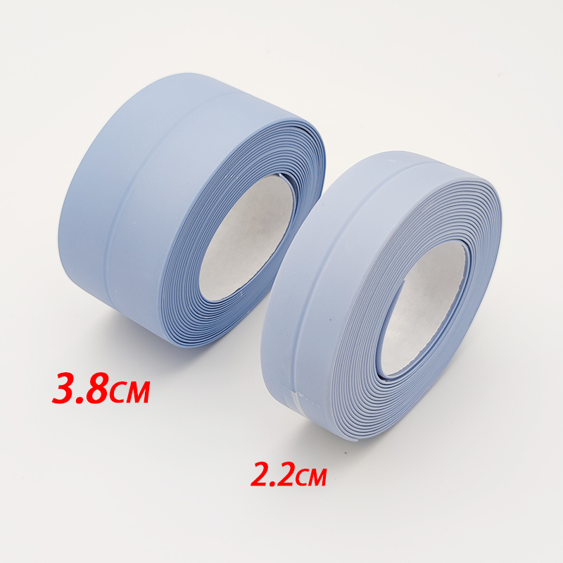 Badkamer Douche Wastafel Bad Afdichtingstape Strip Wit PVC Zelfklevende Waterdichte Muursticker voor Badkamer Keuken Kalefateren Strip: Blauw / 9mm