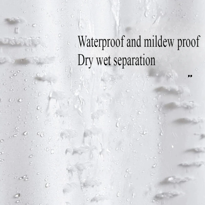 Waterproof White Shower Curtain Woven Fabric Shower Curtain Modern Farmhouse Shower Curtains for Bathroom Curtain Set