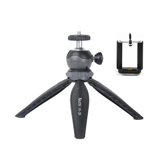 XILETU XS-20 Mini Schreibtisch wenig Telefon Stehen Tabletop Stativ für Vlog Spiegellose Kamera Clever telefon mit Abnehmbare Ball kopf: XS-20 ein Clip