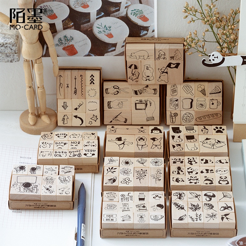 Vintage Kat Beer Panda Dier Leven Stempel Diy Houten Stempels Voor Scrapbooking Briefpapier Scrapbooking Standaard Stempel