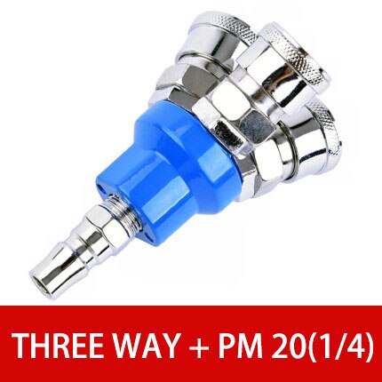 Quick Connector Air Compressor Manifold 2 Way 3 way Quick Connect Multi Hose Coupler Fitting with High Strength: Three w pm