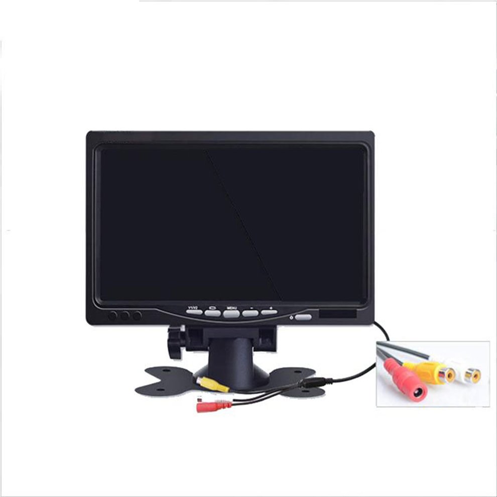 7 inch TFT LCD 2 Video Input Car Rear View Hoofdsteun Monitor DVD VCR Monitor met Afstandsbediening en Stand ondersteuning Roterende