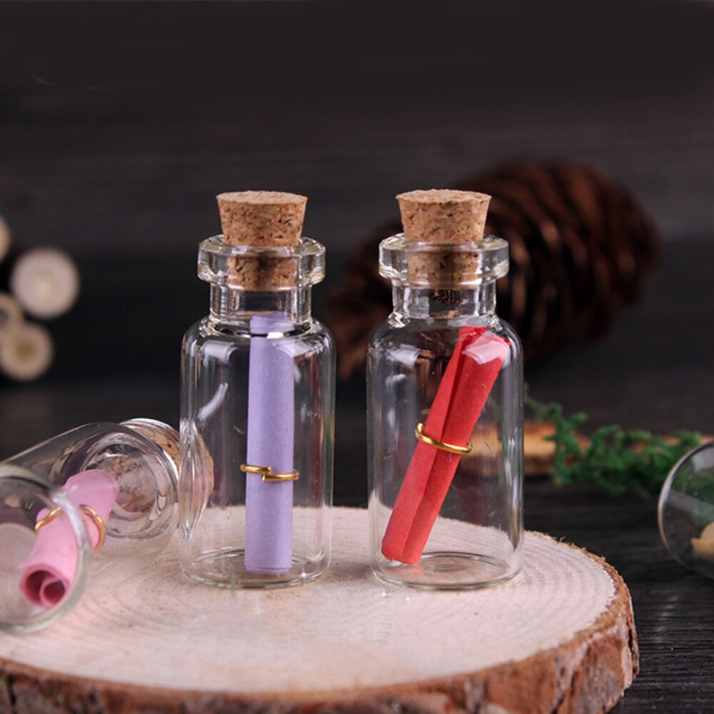 Empty Clear Glass Bottles With Cork Stoppers - DIY Wish Jars, Message Vials, Sample Containers
