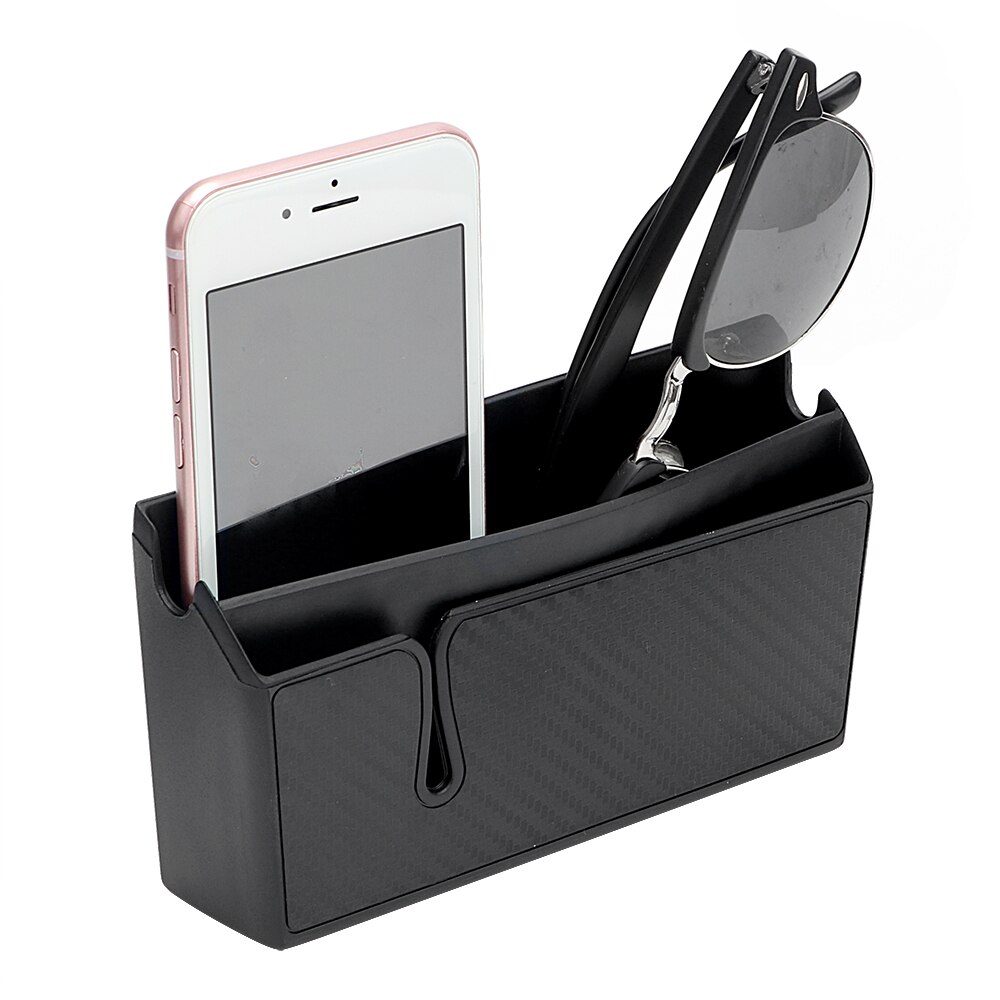 Carbon Fiber Style Car Storage Box Phone Holder Soft PVC Material Car Organizer Bag Card Holders Coin Holder Stowing Tidying
