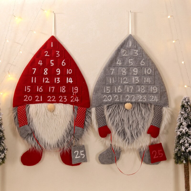 Advent Calendar Xmas Christmas Novelty Decorating Wall Hanger Countdown Props