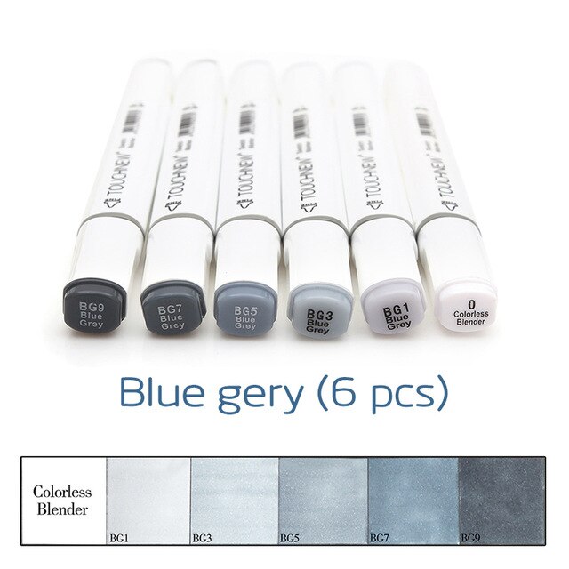 TOUCHNEW 6/12/30 kolory skali szarości markery artystyczne zestaw głowy dwukrotnie pisak robić szkicowania alkoholu tuszu na bazie neutralny szary tona dostaw sztuki: HT6HB001A6