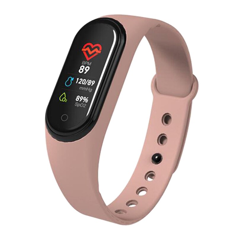 M4 smarte armbånd aktivitet tracker blodtryk puls måling ure fitness smart band puls armbånd  pk 115 plus: Lyserød armbånd