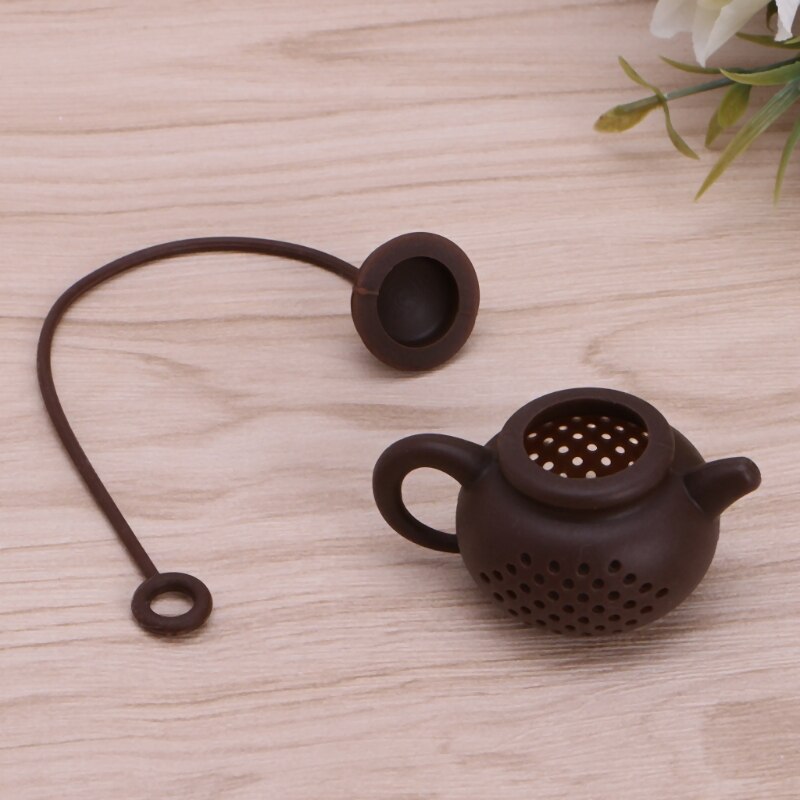 1Pc Silicone Leaf Tea Bag Pot Infuser Ball Shape Filter Safely Cleaning
